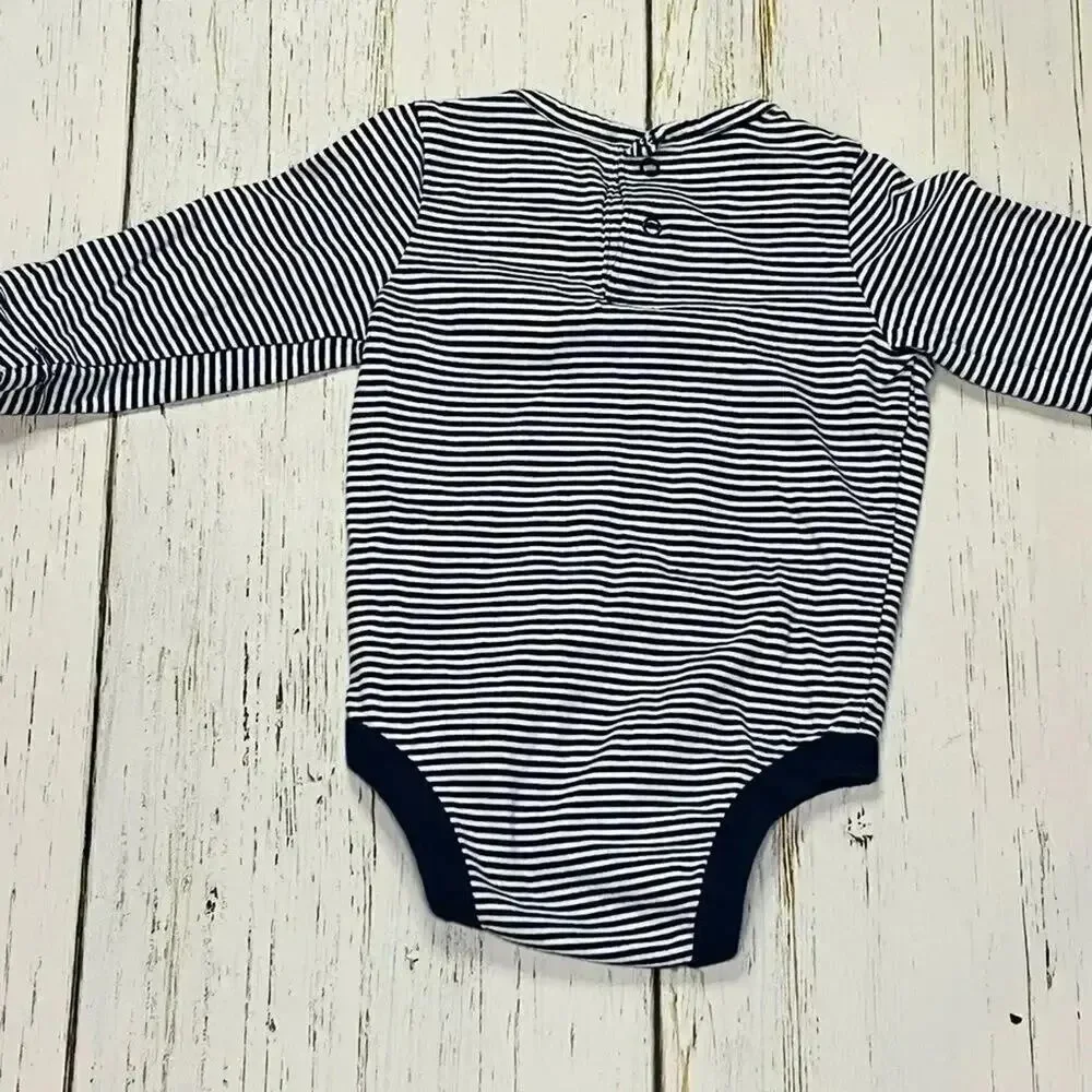 OLD NAVY  baby girl outfit- long sleeve striped bodysuit & jeans size 3-6 months